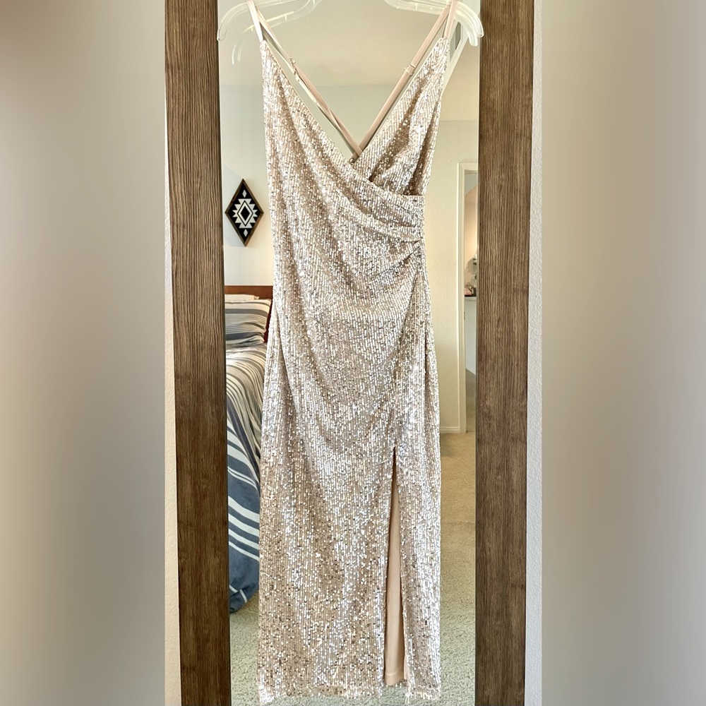 Annabel Sequin Tank Midi Dress